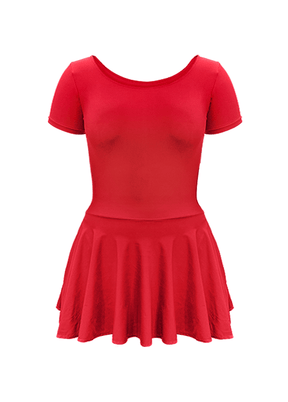 Thong Short Sleeve Skirted Leotard