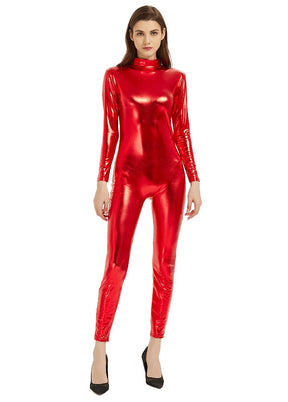 Speerise Women Shiny Metallic Unitard Catsuit