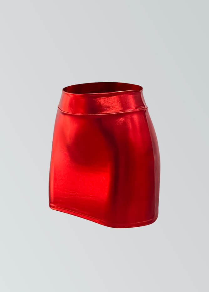 Womens Sexy Metallic Bandage Mini Skirt
