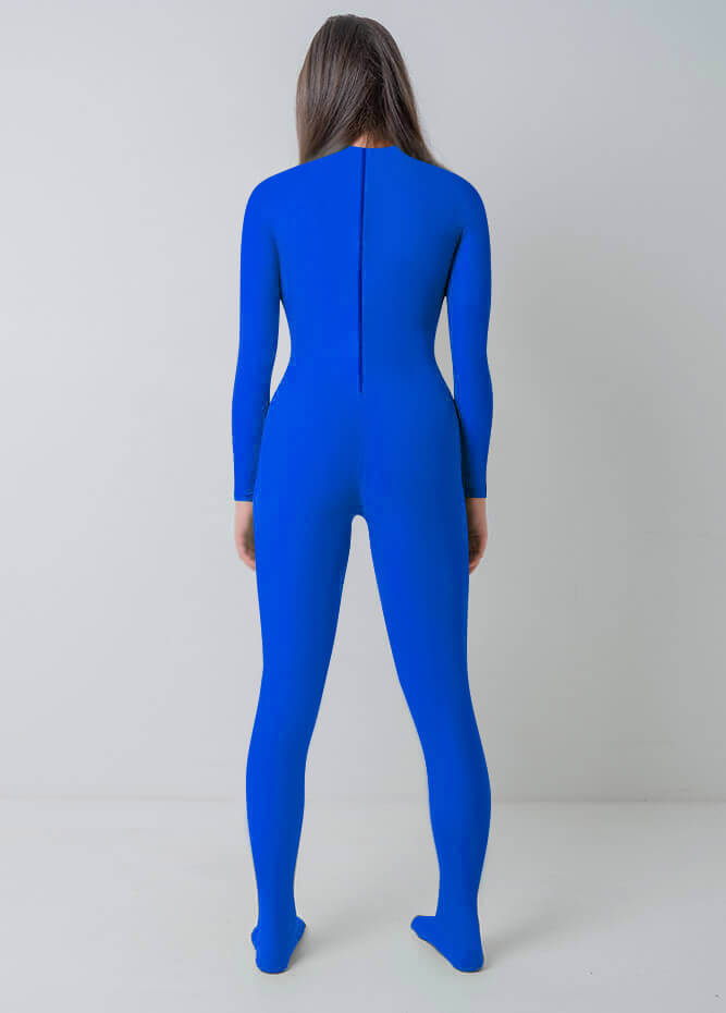 Womens Full Bodysuit One Piece Footed Unitard