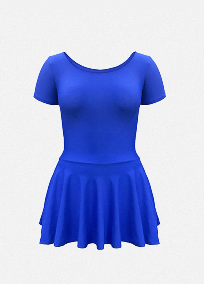 Blue Leotard with Chiffon Skirt - T-Shirt Sleeve main image 1