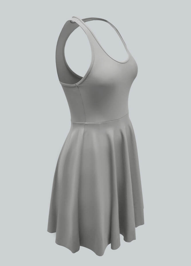 2-in-1 Racer Back Active Dress With Built-in Shorts And Pockets