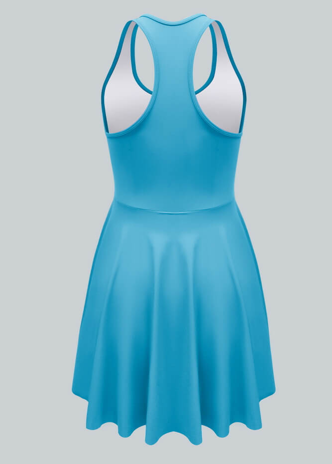2-in-1 Racer Back Active Dress With Built-in Shorts And Pockets