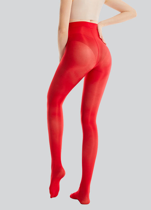 2 Pairs Women's Reflective Shiny Tights - 70D Oil Gloss Shaping Pantyhose