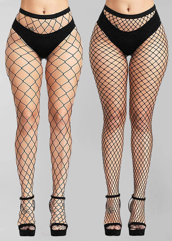 2 Pairs High Waist Fishnet Stockings Tights