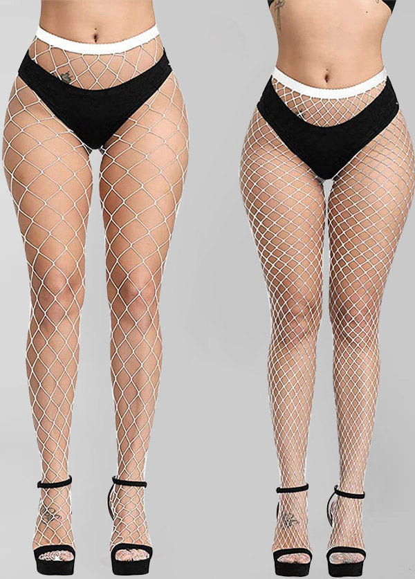 2 Pairs High Waist Fishnet Stockings Tights
