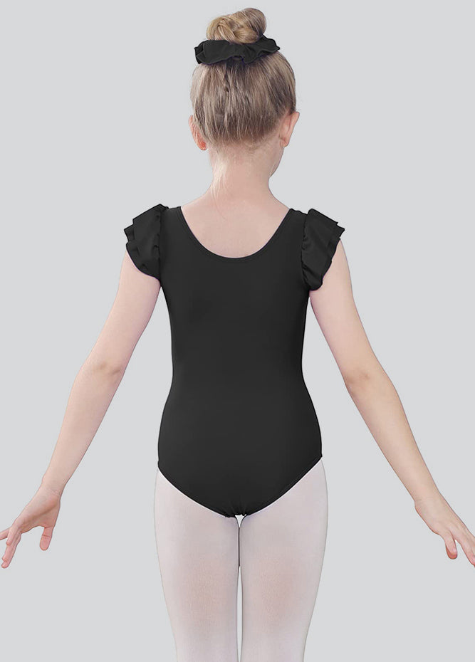 Girls Ruffle Short Sleeve Leotard