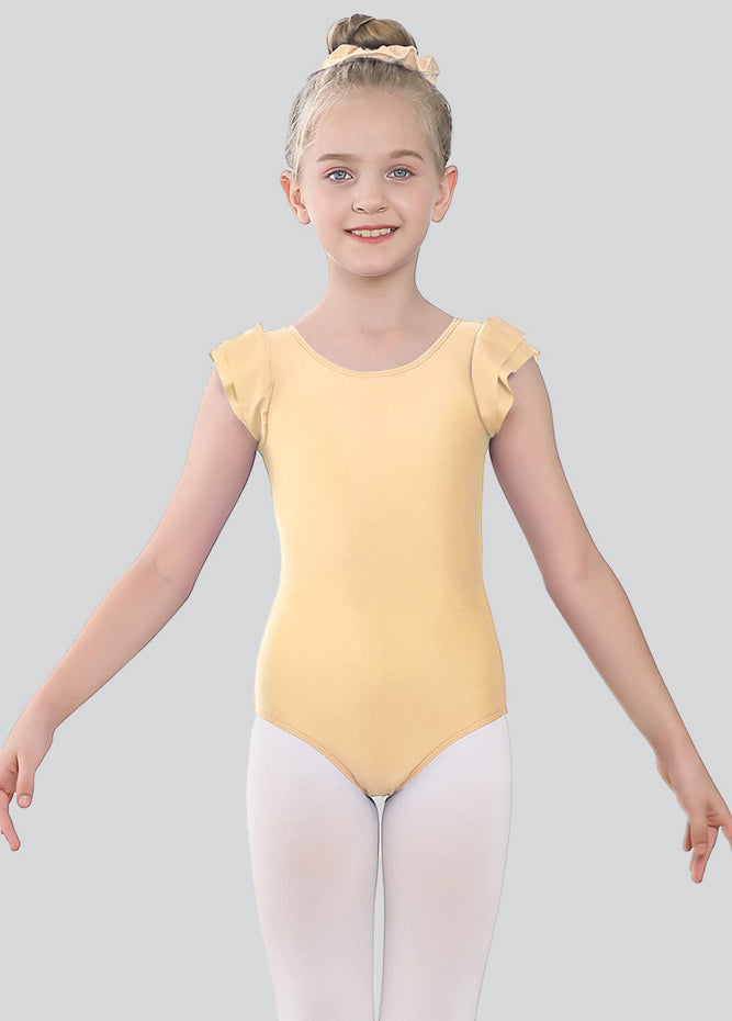 Girls Ruffle Short Sleeve Leotard