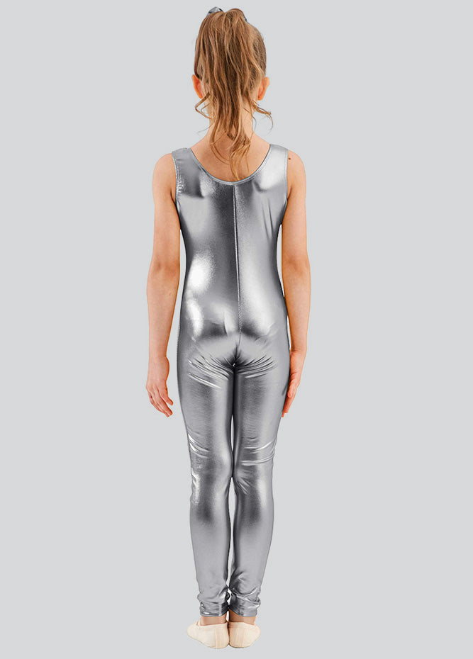 Speerise Girls Shiny Metallic Tank Unitard