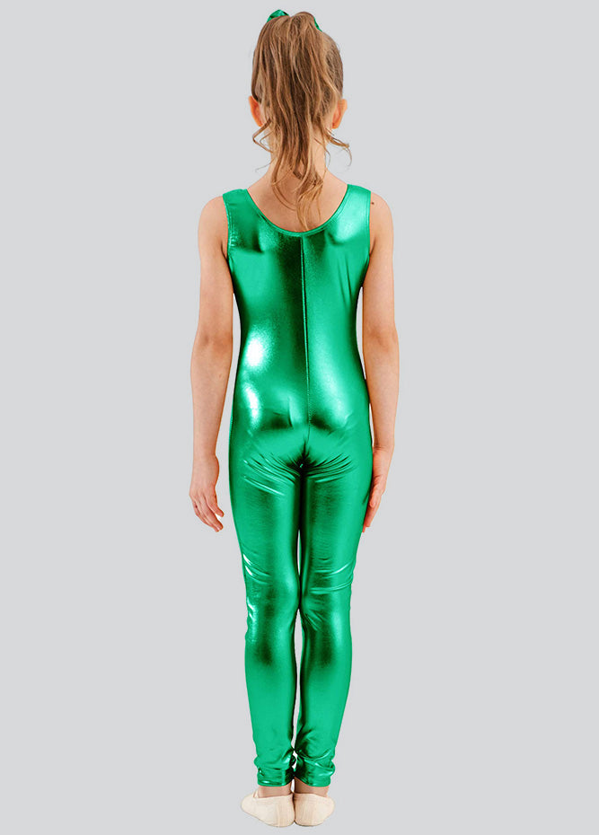 Speerise Girls Shiny Metallic Tank Unitard