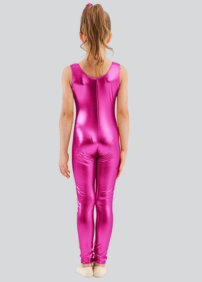 Speerise Girls Shiny Metallic Tank Unitard