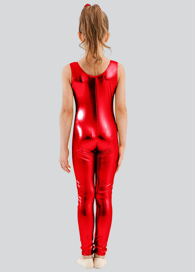 Speerise Girls Shiny Metallic Tank Unitard