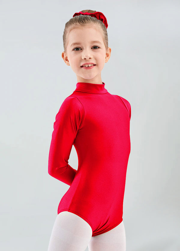 Girls Turtleneck Long Sleeve Dance Leotard