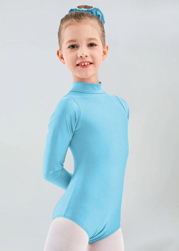 Girls Turtleneck Long Sleeve Dance Leotard