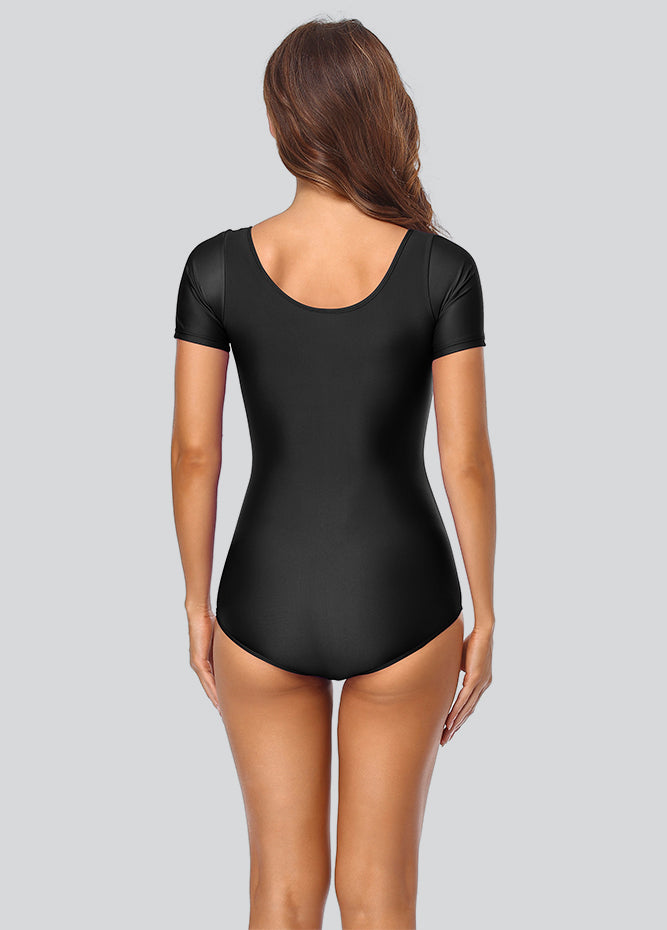 Ladies Bodysuit Short Sleeve Spandex Leotard