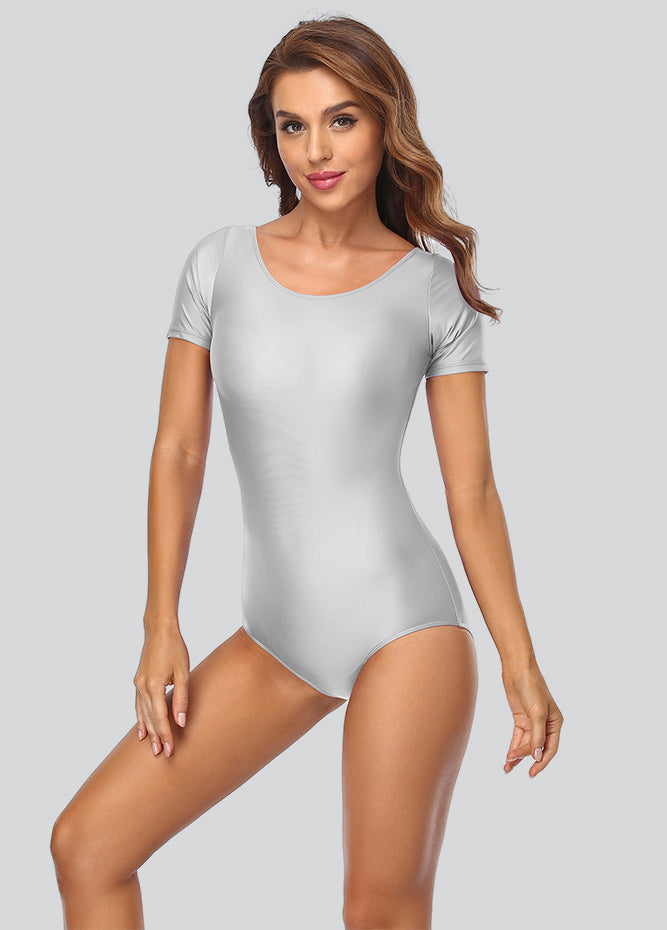 Ladies Bodysuit Short Sleeve Spandex Leotard