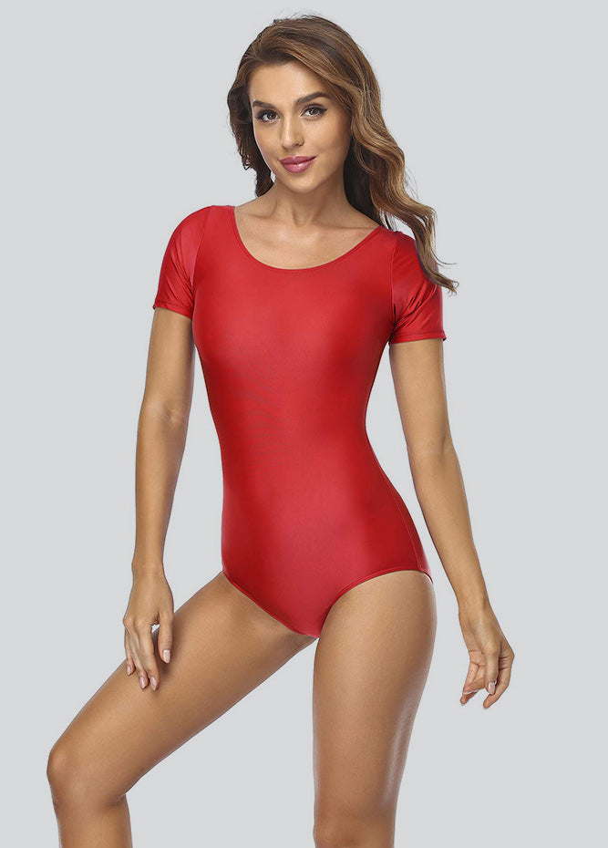 Ladies Bodysuit Short Sleeve Spandex Leotard