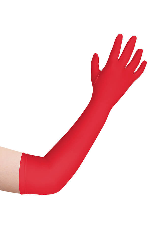 red spandex gloves