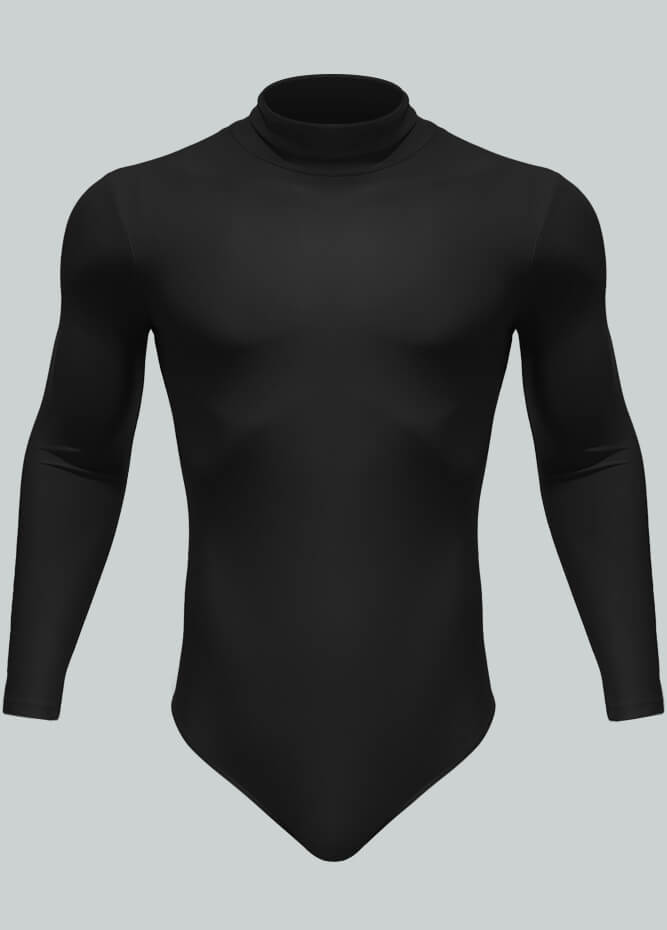 Long Sleeve Turtleneck Leotard for Men