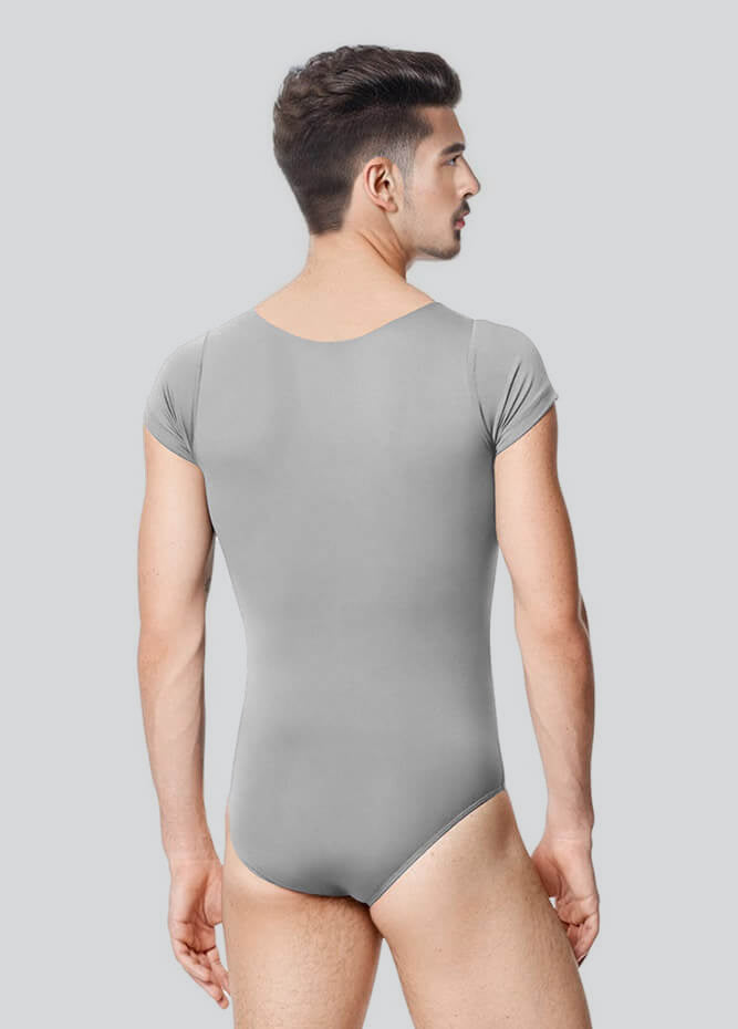 Mens Cap Sleeve Round Neckline Leotard
