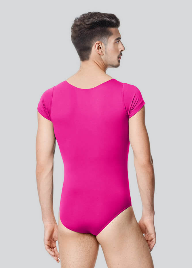 Mens Cap Sleeve Round Neckline Leotard