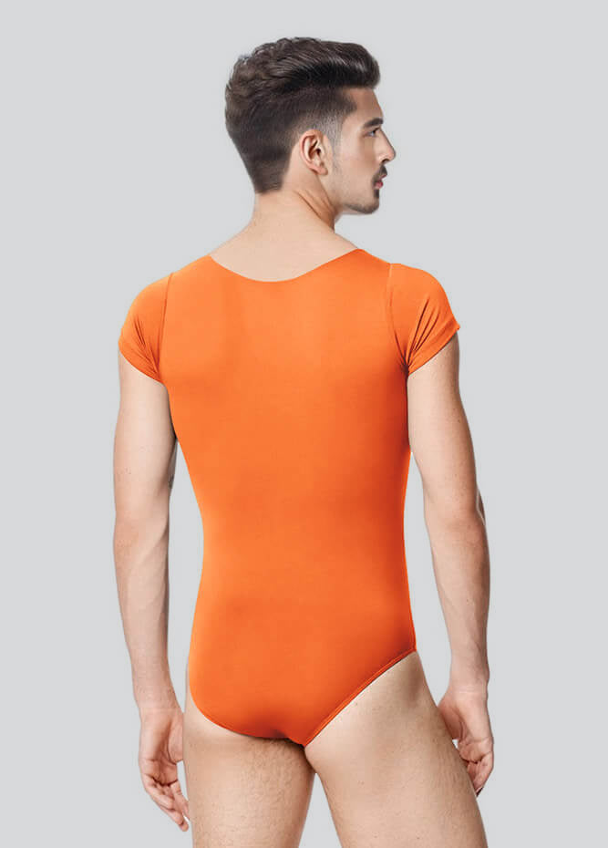 Mens Cap Sleeve Round Neckline Leotard