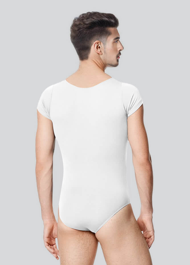 Mens Cap Sleeve Round Neckline Leotard