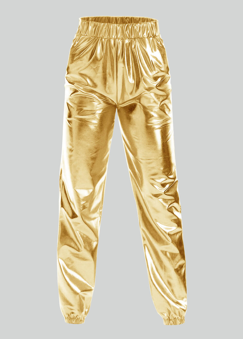 Mens Metallic Shiny Party Pants with Pockets