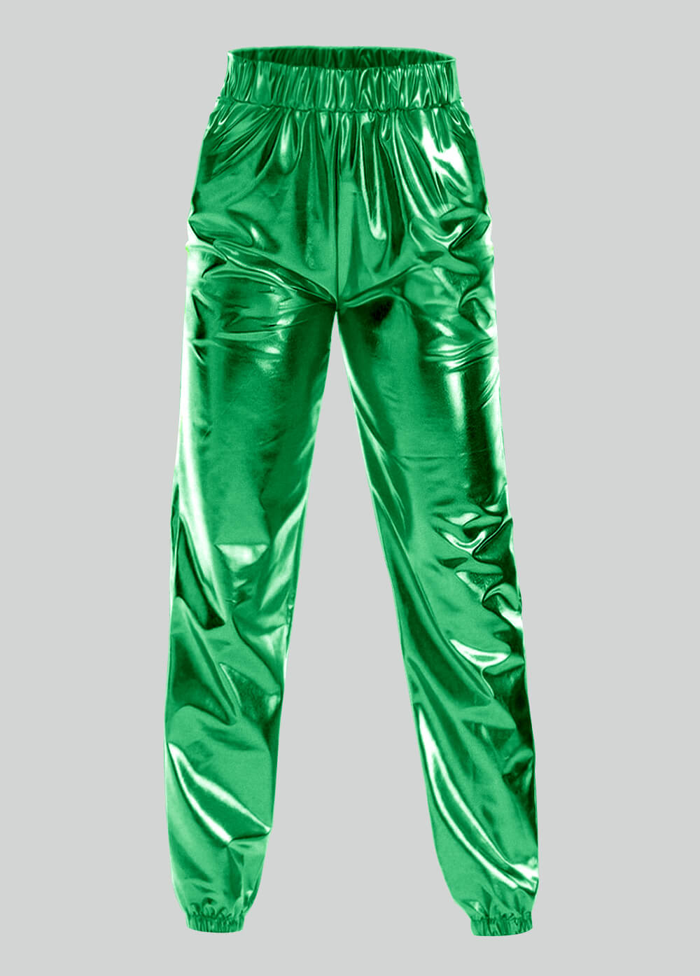 Mens Metallic Shiny Party Pants with Pockets