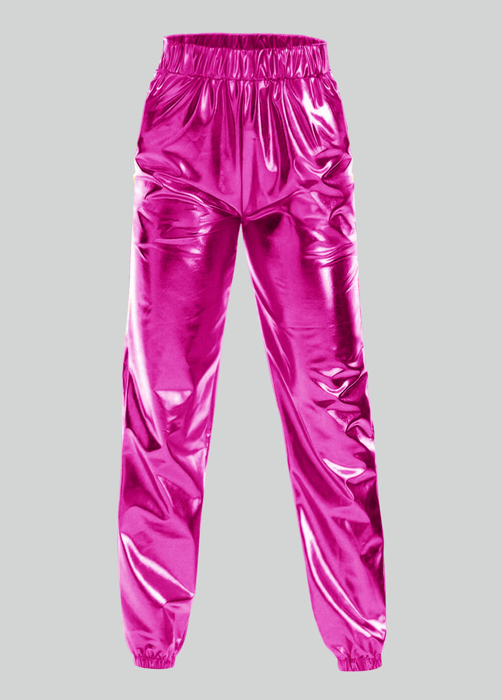 Mens Metallic Shiny Party Pants with Pockets