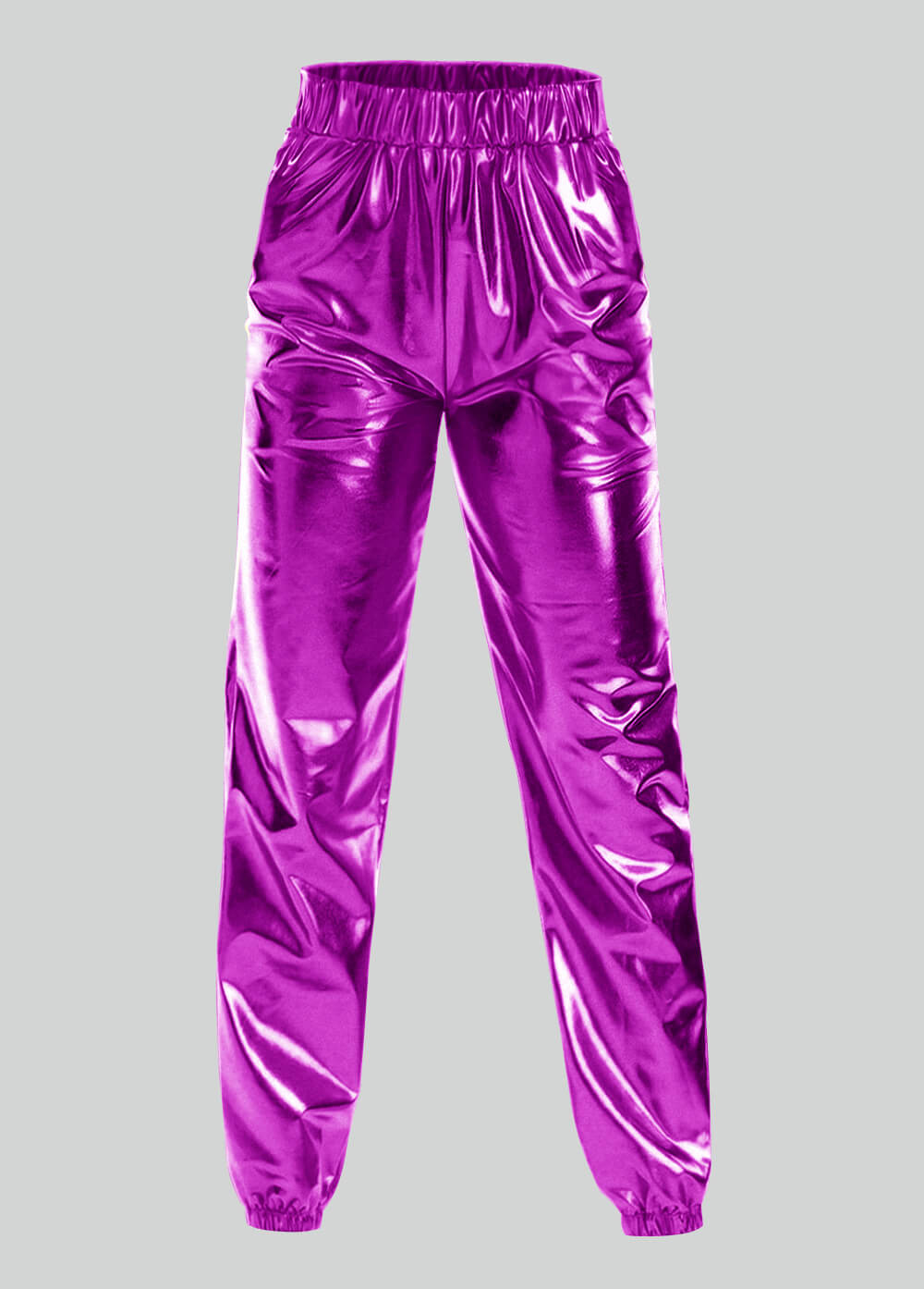 Mens Metallic Shiny Party Pants with Pockets