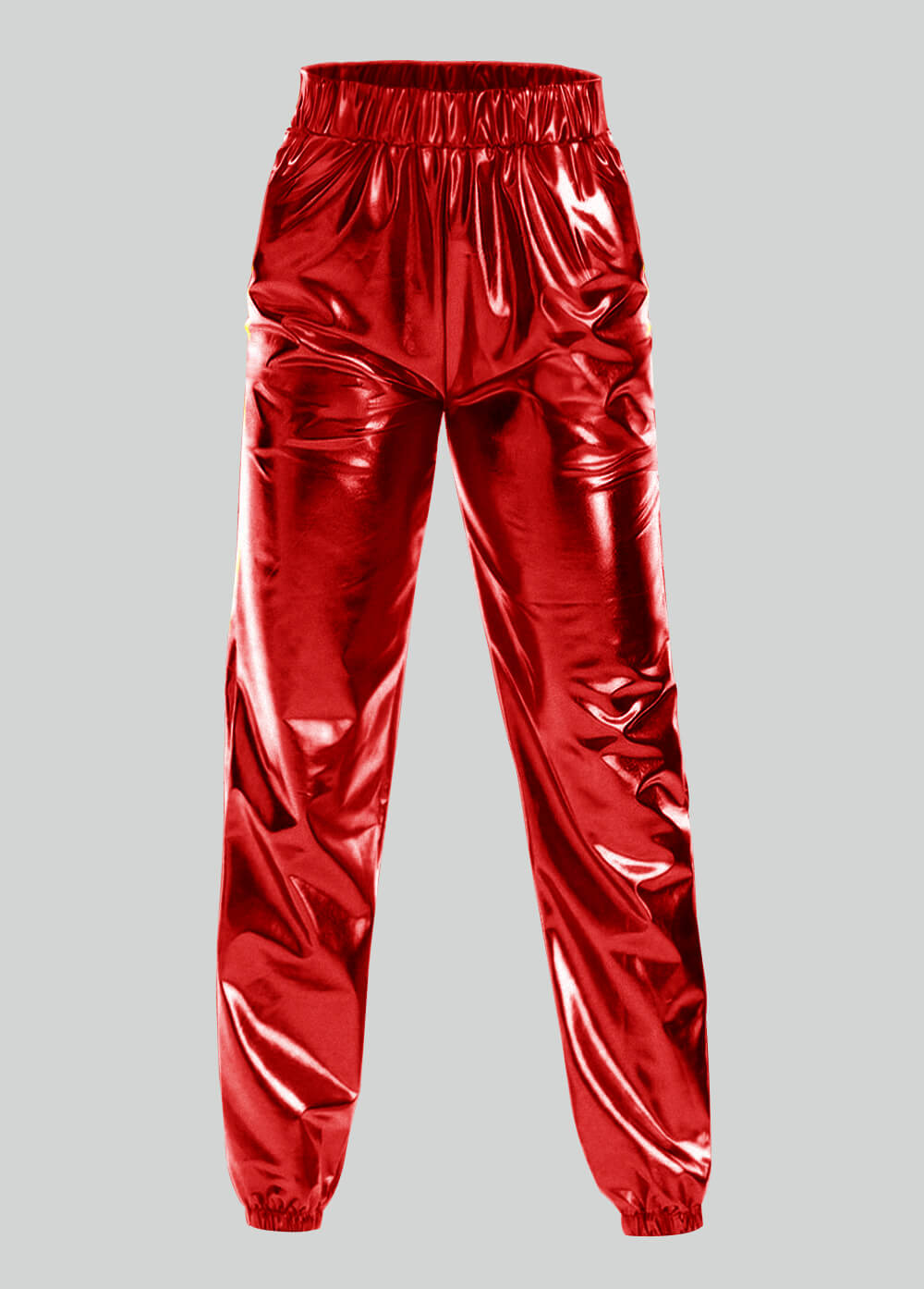 Mens Metallic Shiny Party Pants with Pockets