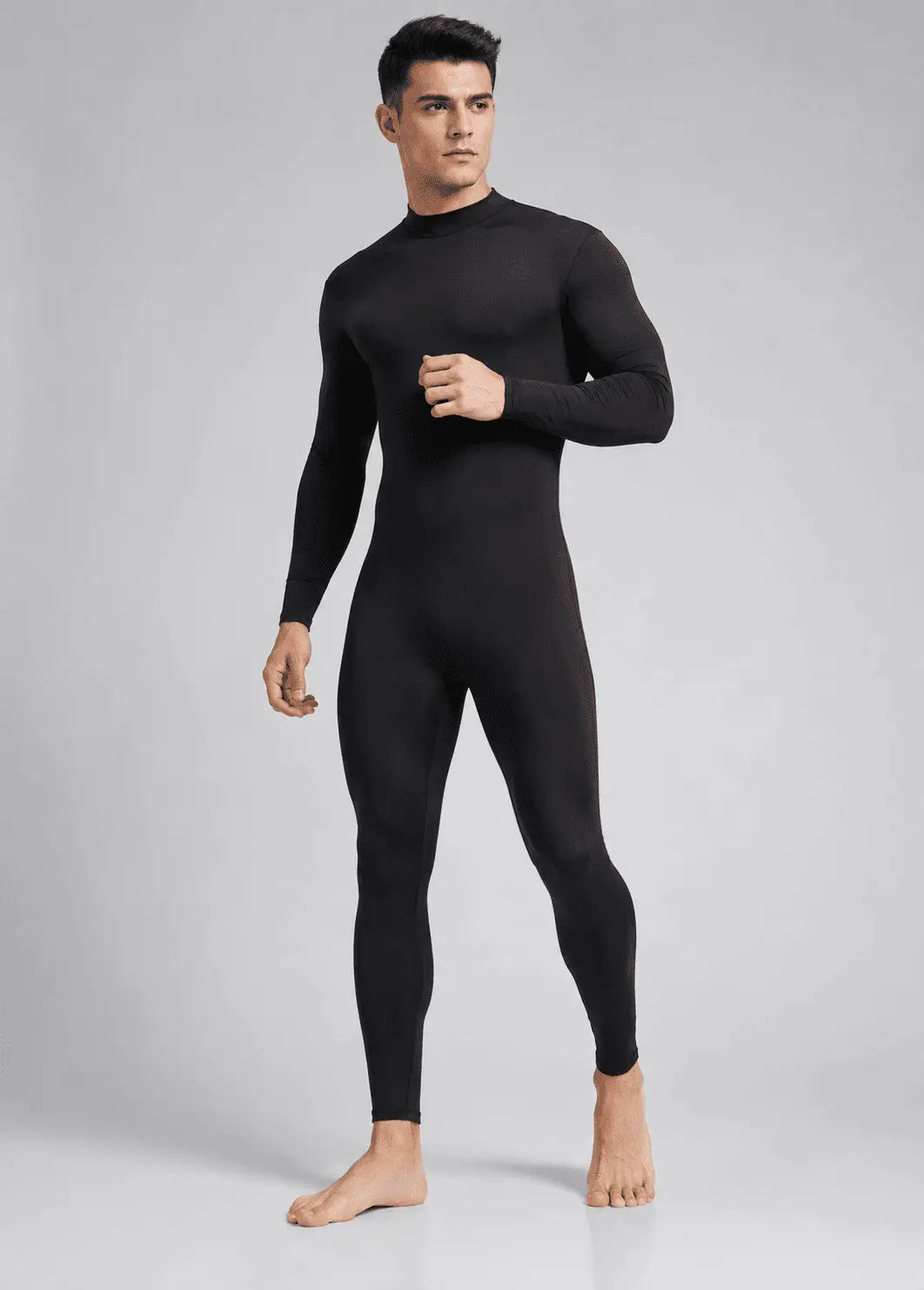 Mens Turtleneck Spandex Long Sleeve Unitard