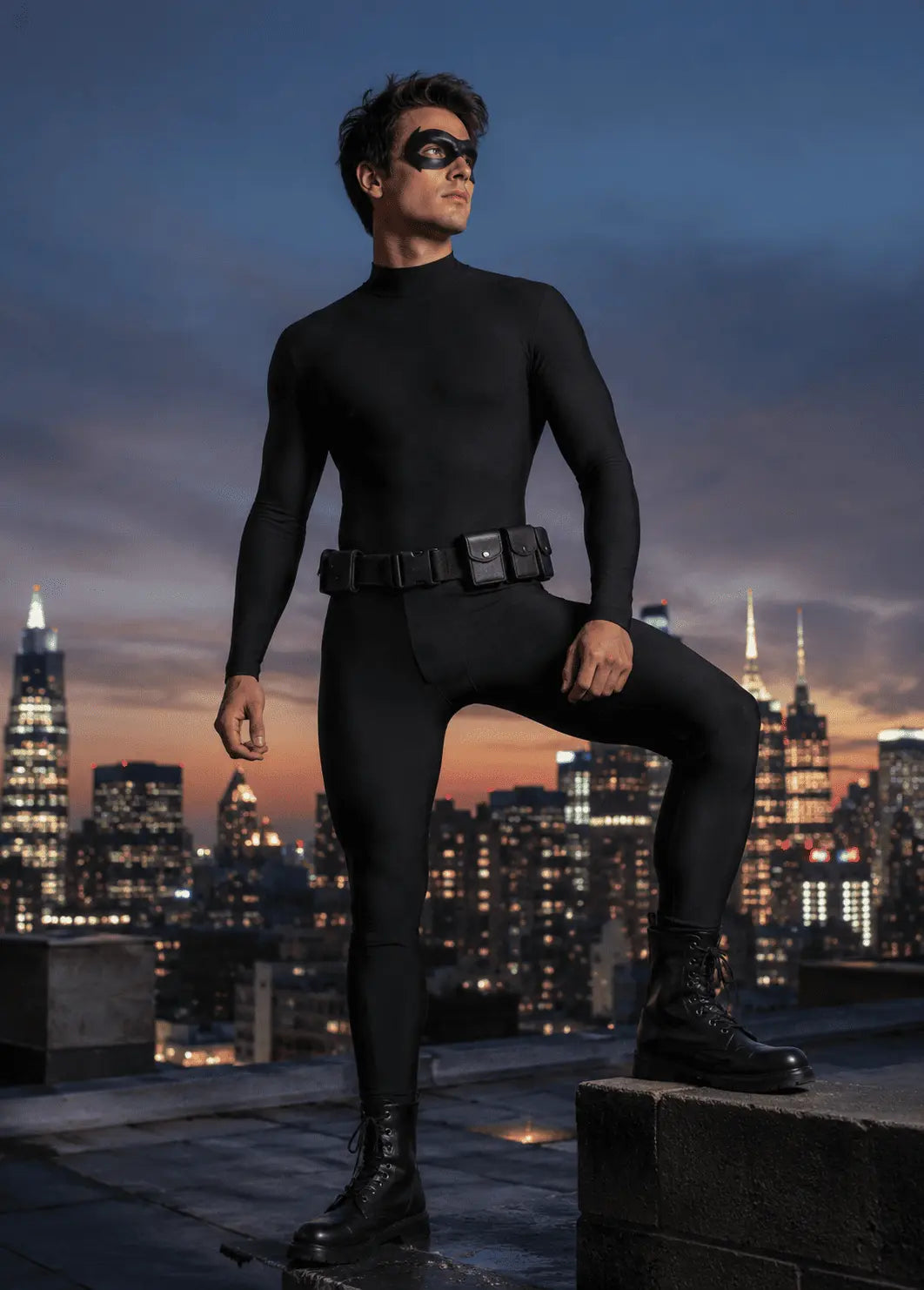 Mens Turtleneck Spandex Long Sleeve Unitard