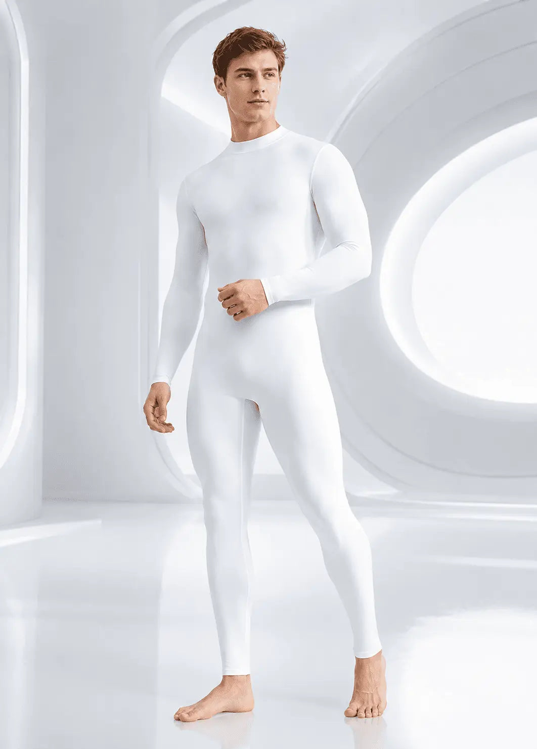 Mens Turtleneck Spandex Long Sleeve Unitard