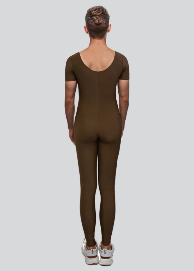 Mens One Piece Short Sleeve Unitard