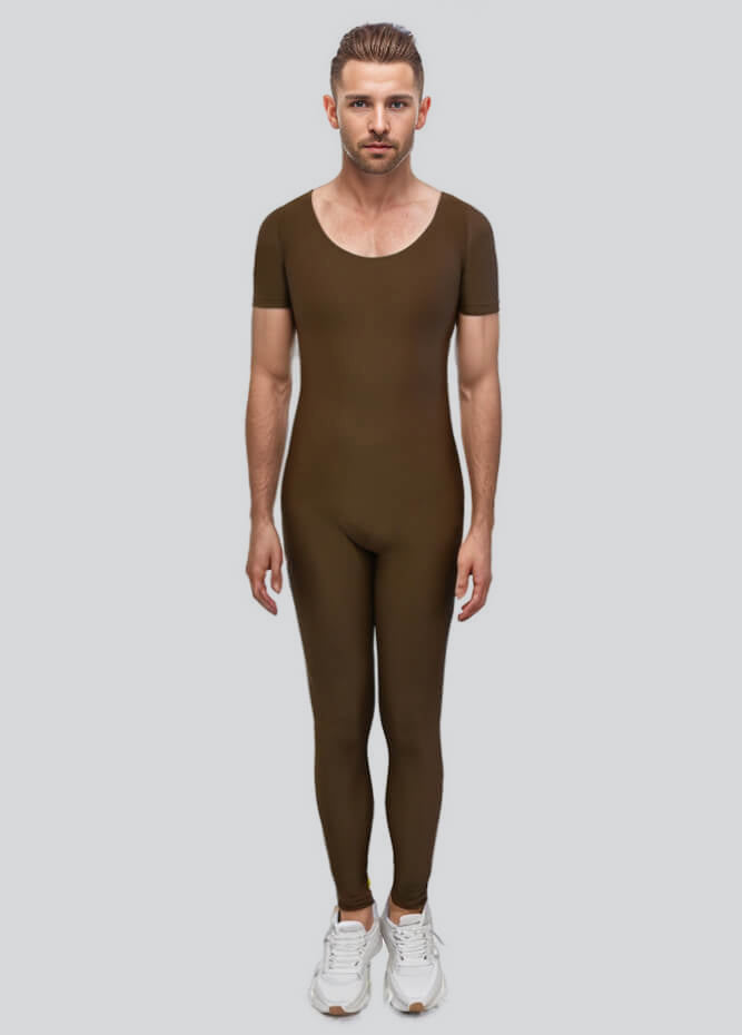 Mens One Piece Short Sleeve Unitard
