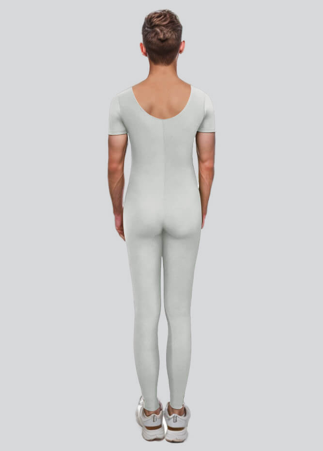 Mens One Piece Short Sleeve Unitard
