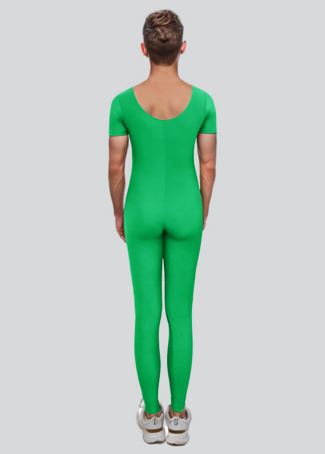 Mens One Piece Short Sleeve Unitard
