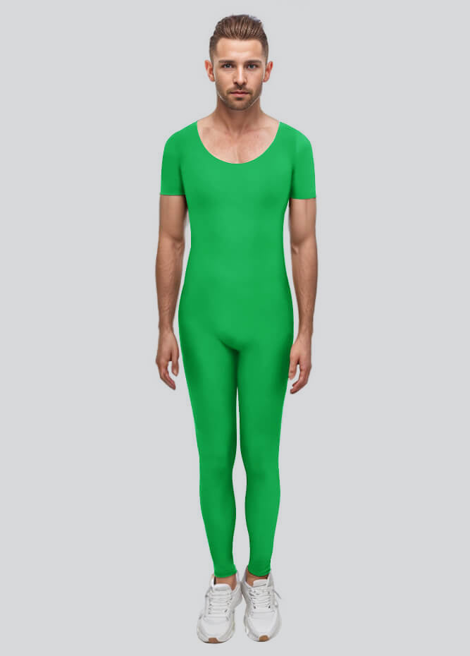 Mens One Piece Short Sleeve Unitard
