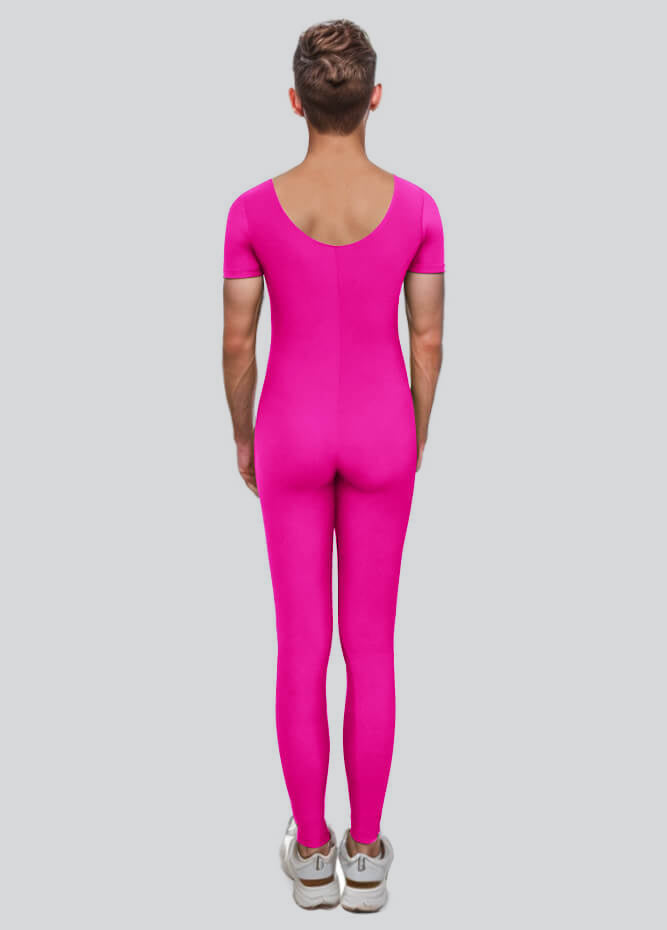 Mens One Piece Short Sleeve Unitard