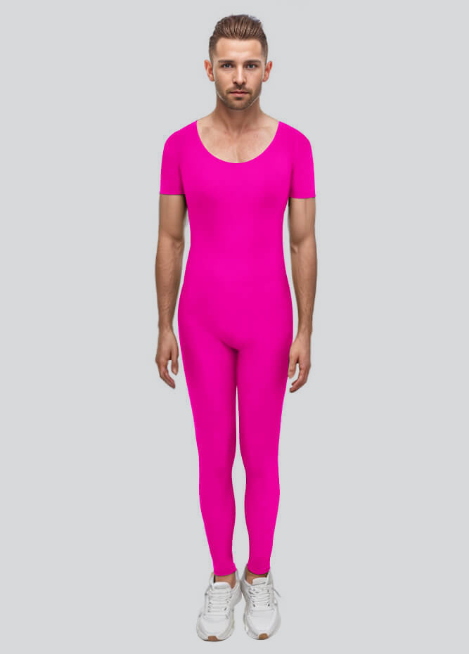 Mens One Piece Short Sleeve Unitard
