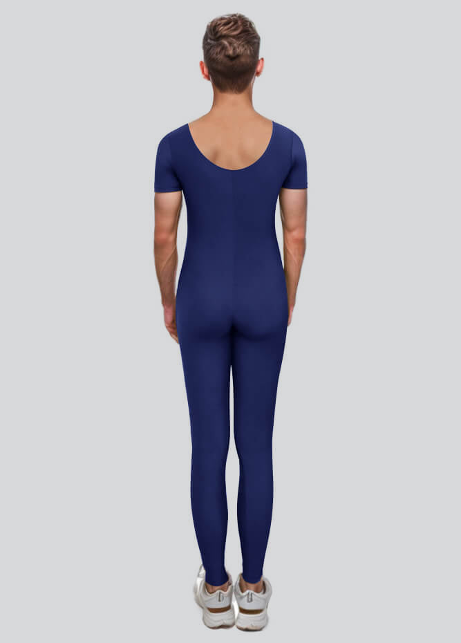 Mens One Piece Short Sleeve Unitard
