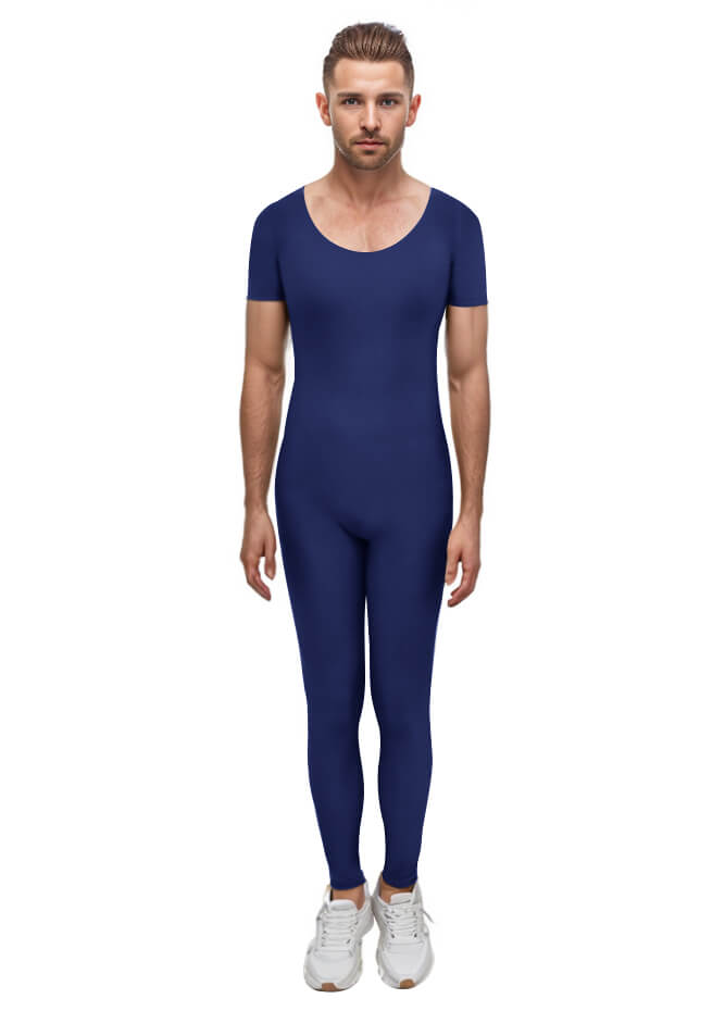 Mens One Piece Short Sleeve Unitard