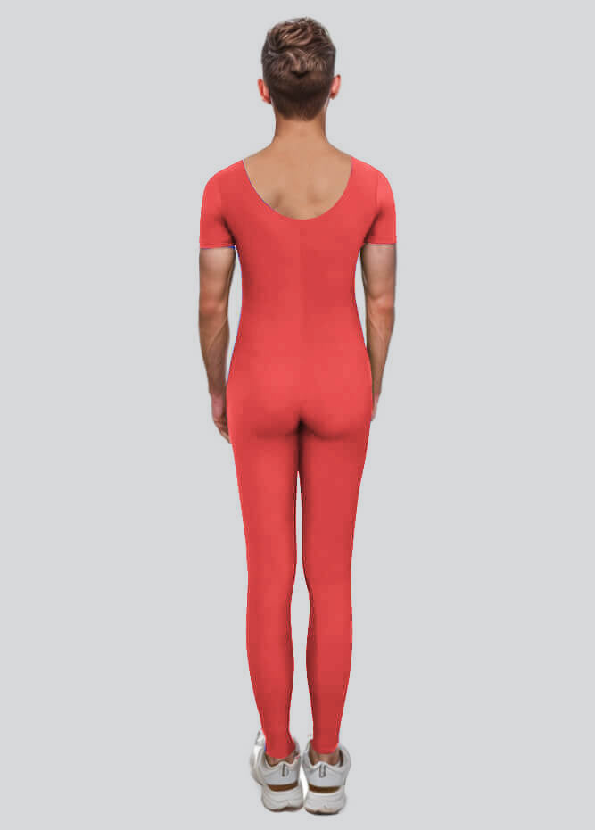 Mens One Piece Short Sleeve Unitard