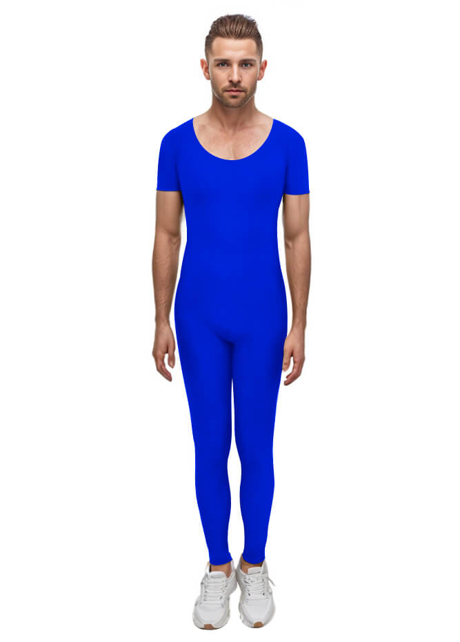 Mens One Piece Short Sleeve Unitard