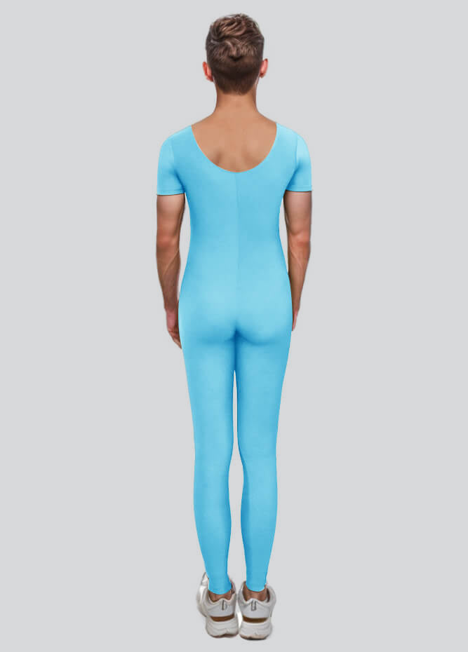 Mens One Piece Short Sleeve Unitard