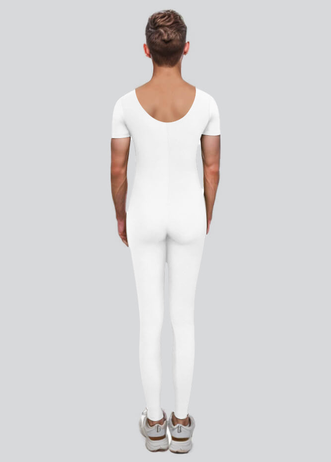 Mens One Piece Short Sleeve Unitard