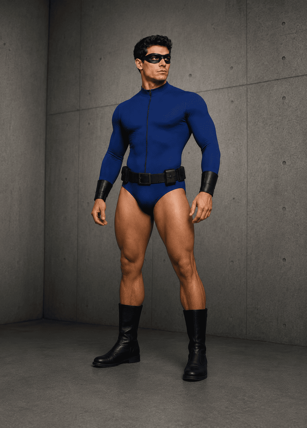 Mens Zip Front Long Sleeve Leotard