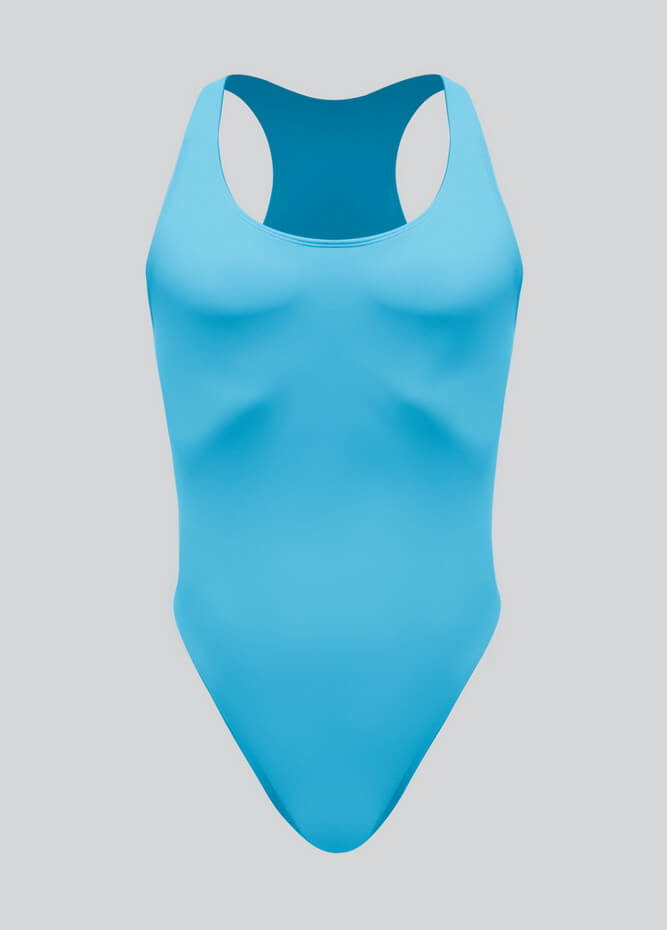 Mens Scoop Neck Bodysuit With Open Back